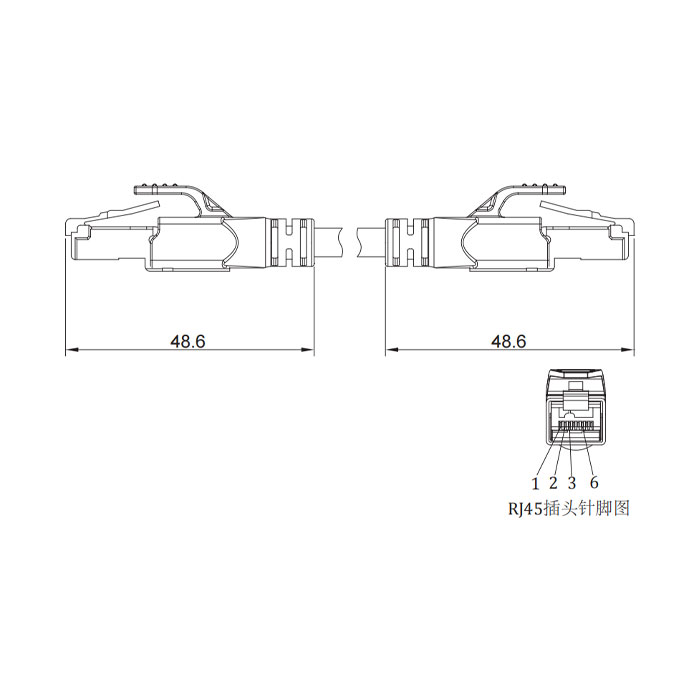 RJ45公頭直型轉(zhuǎn)RJ45公頭直型、雙端預(yù)鑄PVC非柔性電纜、帶屏蔽、黃色護(hù)套、0C4208-XXX